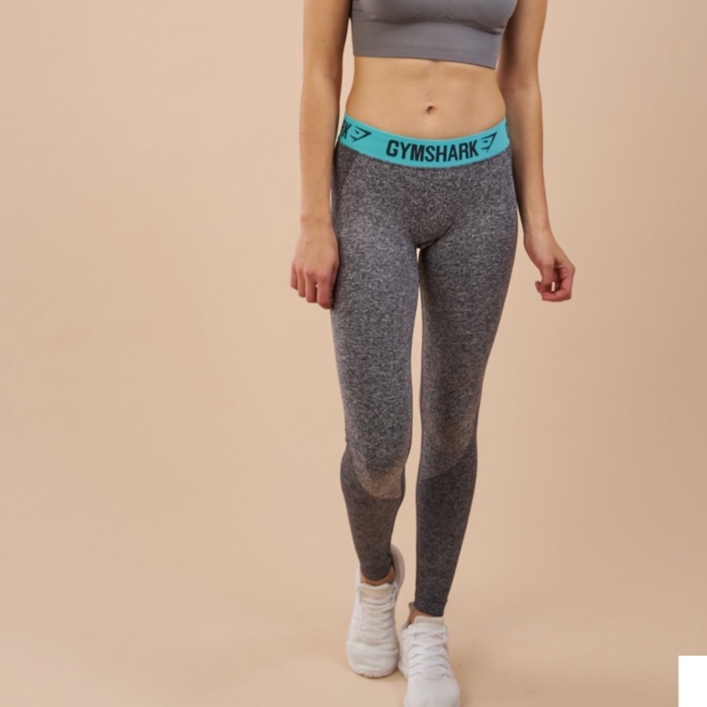 Gymshark Flex- Charcoal Marl/ Pale Turquoise